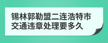 锡林郭勒盟二连浩特市交通违章处理要多久