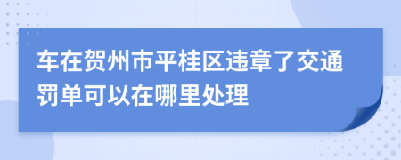 车在贺州市平桂区违章了交通罚单可以在哪里处理