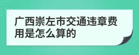 广西崇左市交通违章费用是怎么算的