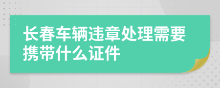 长春车辆违章处理需要携带什么证件