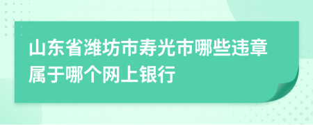 山东省潍坊市寿光市哪些违章属于哪个网上银行