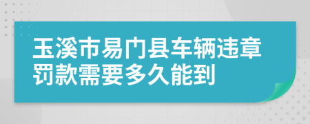 玉溪市易门县车辆违章罚款需要多久能到