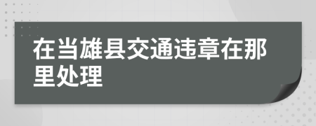 在当雄县交通违章在那里处理