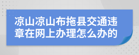 凉山凉山布拖县交通违章在网上办理怎么办的