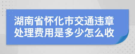 湖南省怀化市交通违章处理费用是多少怎么收