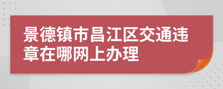 景德镇市昌江区交通违章在哪网上办理