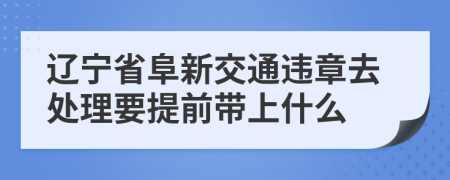 辽宁省阜新交通违章去处理要提前带上什么