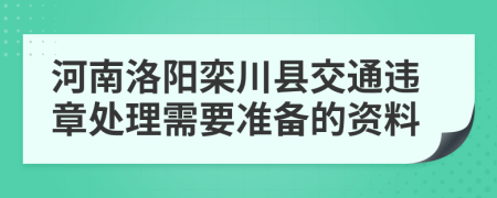 河南洛阳栾川县交通违章处理需要准备的资料