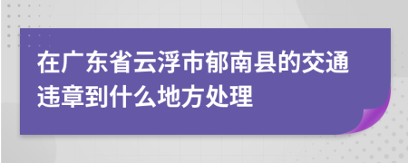 在广东省云浮市郁南县的交通违章到什么地方处理