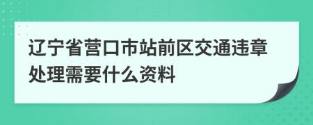 辽宁省营口市站前区交通违章处理需要什么资料