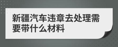 新疆汽车违章去处理需要带什么材料