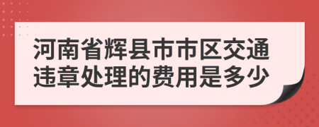 河南省辉县市市区交通违章处理的费用是多少