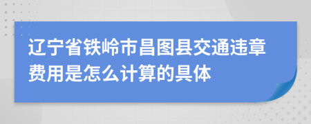 辽宁省铁岭市昌图县交通违章费用是怎么计算的具体