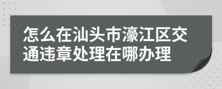 怎么在汕头市濠江区交通违章处理在哪办理