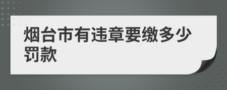 烟台市有违章要缴多少罚款