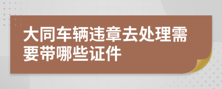 大同车辆违章去处理需要带哪些证件