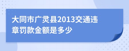 大同市广灵县2013交通违章罚款金额是多少