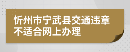 忻州市宁武县交通违章不适合网上办理