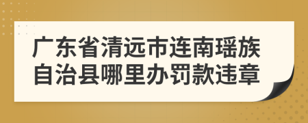 广东省清远市连南瑶族自治县哪里办罚款违章