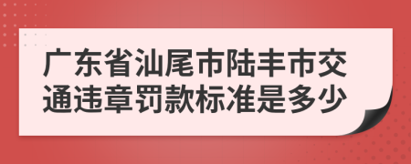 广东省汕尾市陆丰市交通违章罚款标准是多少