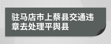 驻马店市上蔡县交通违章去处理平舆县