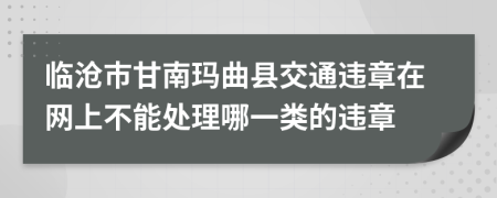 临沧市甘南玛曲县交通违章在网上不能处理哪一类的违章