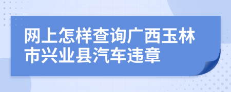 网上怎样查询广西玉林市兴业县汽车违章