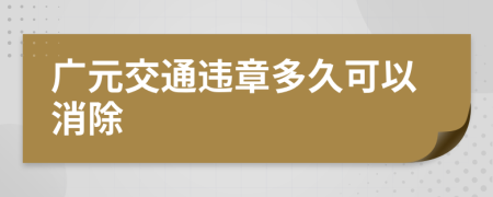 广元交通违章多久可以消除