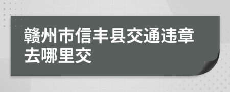 赣州市信丰县交通违章去哪里交