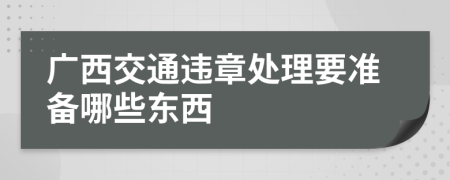 广西交通违章处理要准备哪些东西