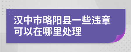 汉中市略阳县一些违章可以在哪里处理