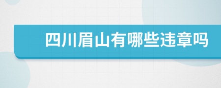 四川眉山有哪些违章吗