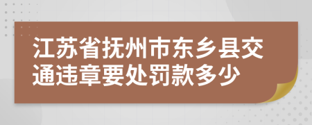 江苏省抚州市东乡县交通违章要处罚款多少