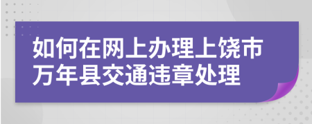 如何在网上办理上饶市万年县交通违章处理