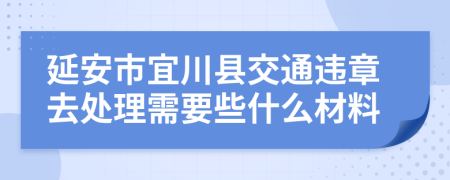 延安市宜川县交通违章去处理需要些什么材料