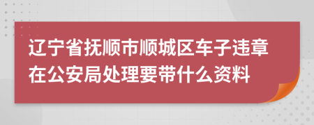 辽宁省抚顺市顺城区车子违章在公安局处理要带什么资料