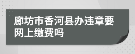 廊坊市香河县办违章要网上缴费吗