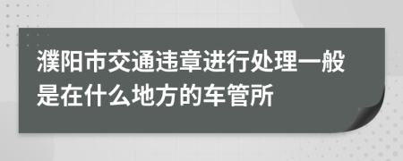 濮阳市交通违章进行处理一般是在什么地方的车管所