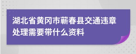 湖北省黄冈市蕲春县交通违章处理需要带什么资料