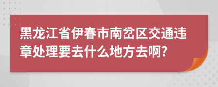 黑龙江省伊春市南岔区交通违章处理要去什么地方去啊?