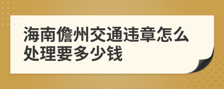 海南儋州交通违章怎么处理要多少钱