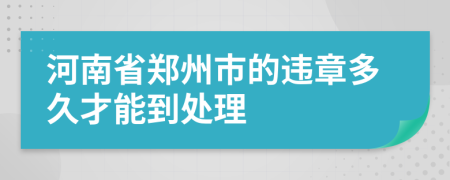 河南省郑州市的违章多久才能到处理