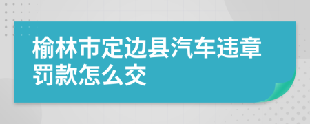 榆林市定边县汽车违章罚款怎么交