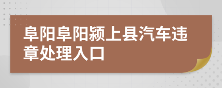 阜阳阜阳颍上县汽车违章处理入口