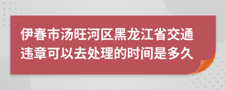 伊春市汤旺河区黑龙江省交通违章可以去处理的时间是多久