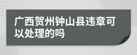 广西贺州钟山县违章可以处理的吗