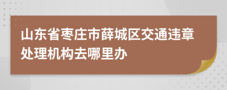 山东省枣庄市薛城区交通违章处理机构去哪里办