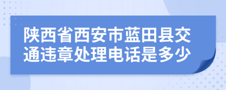 陕西省西安市蓝田县交通违章处理电话是多少