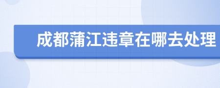 成都蒲江违章在哪去处理