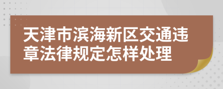 天津市滨海新区交通违章法律规定怎样处理